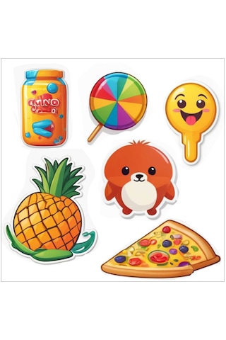 Çocuk Etiket Seti Sticker Yapıştırma Defter Masa Dolap Suluk V1