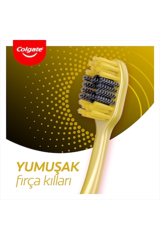 Colgate 360 Charcoal Gold Yumuşak Diş Fırçası 2'li + Diş Fırçası Kabı