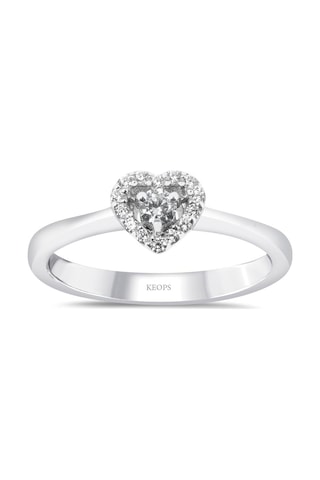 Keops Pırlanta 0.15 Karat Kalp Tektaş Yüzük