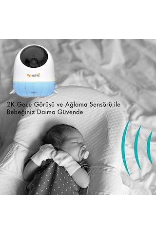 Ayt Whome Yapay Zeka Desteli 360 Derece Dönebilen Gece Görüşlü Mavi Wifi İp Bebek Güvenlik Kamerası Kart Destekli