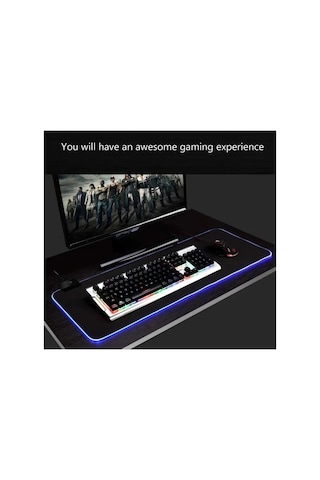 Rgb Led Işıklı Gaming Mousepad Xl 80cm X 30 Cm Büyük Boy Oyuncu Mouse Pad