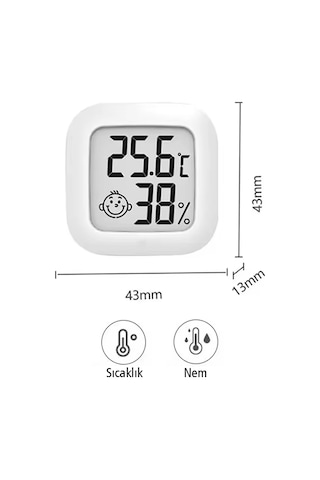 Powermaster Pm-6235 Oda Tipi Mini Ekranlı Sıcaklık Nem Ölçer Termometre
