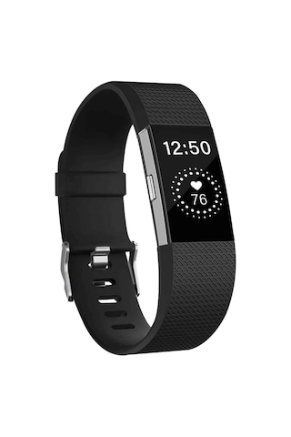 Fitbit Charge 2 İçin Kordon, Silicone Sport Band Siyah Ahşap