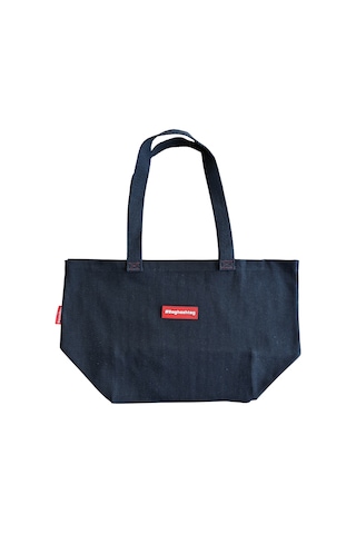 Baghashtag Siyah Gabardin Tote Çanta