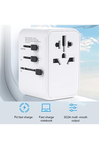 Ht-301 Çok Yönlü Seyahat Adaptörü 35 Watt Type-c 4 Çıkışlı Duvar