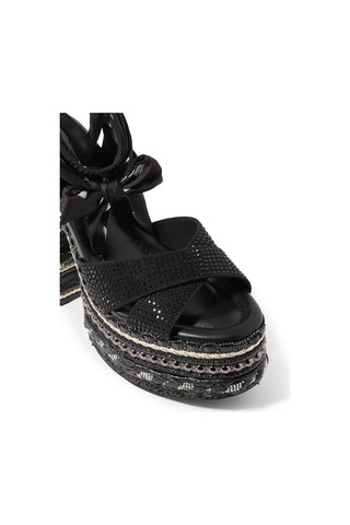 Kurt Geiger Chelsea Scarf 135 Lüks Tasarım, Kadın Platform Sandalet Siyah
