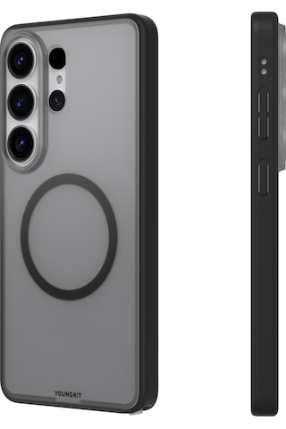 Samsung Uyumlu Galaxy S26 Ultra Kılıf M-safe Şarj Özellikli Youngkit Clear Serisi Kapak Siyah Siyah