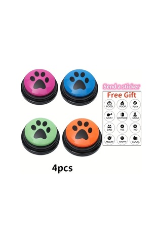 Honeybeeshop 4cps 4 8 10 Adet Pati Desenli Köpek Eğitim Düğmeleri Etkileşimli Oyuncak Dayanıklı Plastik Eğitim Aksesuarları Tüm Irklar İçin