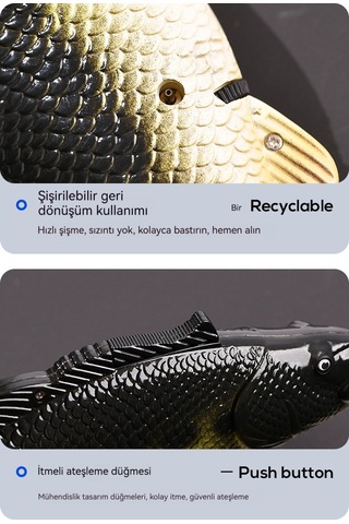 Jian Fan Levrekşeklindeki Ateşleme Tabancası, Garipçakmak, Şişme, Garip Gaz Sobası, Güveç Sobası, Çakmak Siyah