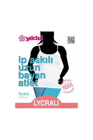 Yıldız Kadın İp Askılı Likralı Uzun Atlet 3'lü Paket - 2265-2266 Beyaz