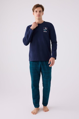 Arnetta 3135 Erkek Lacivert Yuvarlak Yaka Uzun Kol Pijama Takım 001