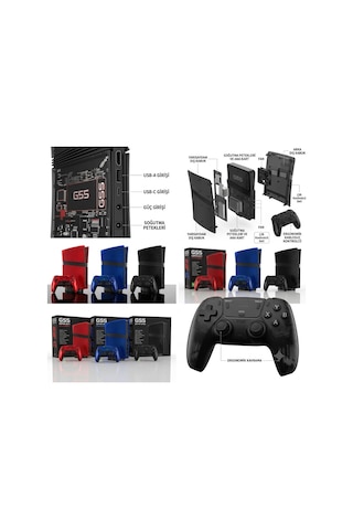 Hadron Gs5 Ultra Retro Oyun Konsolu Ps2, Psp, Ps1 128 Gb Çift Gamepad Mavi Renk