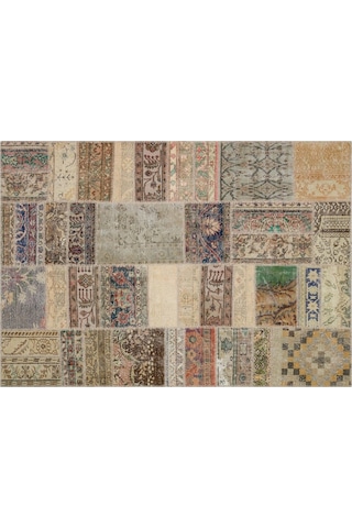 El Yapımı Geleneksel Patchwork Halı 160x230 Cm - 6291