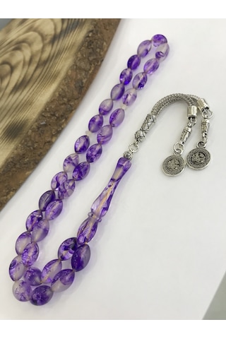 Karanlıkta Parlayan Renk Cümbüşü Kedi Gözü Toz Kehribar Tesbih N11.7086