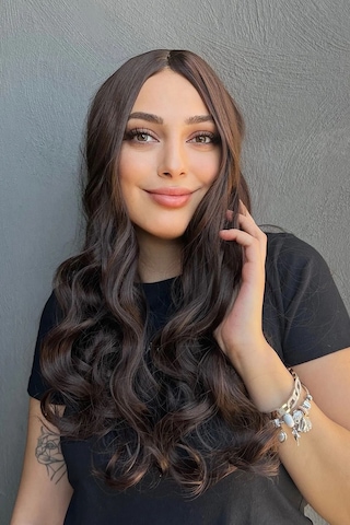 Caş Dekorasyon Kahverengi Renk Dalgalı Çıtçıtlı Peruk