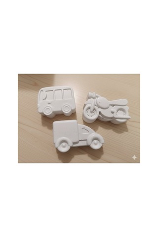 Taş Tozu Boyama Seti- Taşıtlar - 3'lü Rastgele Set + 6 Ana Renk B