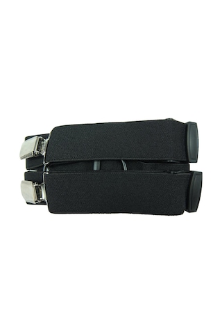 Siyah Pantolon Askısı Dört Klipsli Siyah