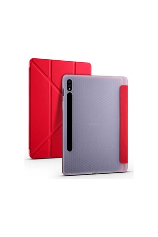 Samsung Galaxy Tab S7 Plus T970 Kılıf Kalem Bölmeli Stand Olabilen Standlı Tablet Kılıfı Kapaklı Kılıf