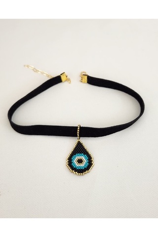 Miyuki Siyah Nazar Choker Kolye 01 - Siyah