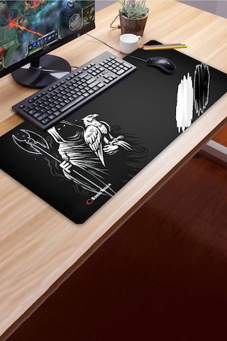 Sonictouch Kartal Efendisi Siyah Beyaz Dikişsiz Pürüzsüz Sıvı Geçirmez Xxl Gamer Klavye Mousepad 40x Mousepad