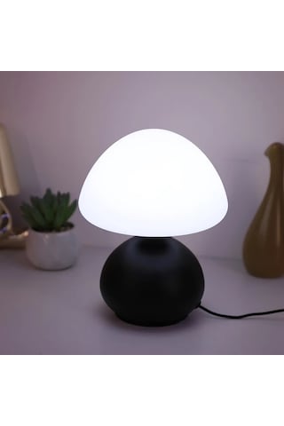 Willowhaven 1pc Simple Retro Siyah Top Mantar Masa Lambası, Usb Bağlantı, 3 Renk, Kısılabilir, Yatak Odası Ve Çalışma Odası Işık Füme