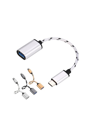 Type-C To Dişi Usb 3.0 Otg Çevirici Dönüştürücü Hasır Kablo
