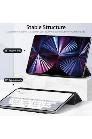 Didadodo İpad Pro 11 2020/2021 Uyumlu Manyetik Kılıf - Çıkarılabilir Tokalı Mavi Tablet Kılıfı Kapaklı Kılıf Kapaklı Kılıf