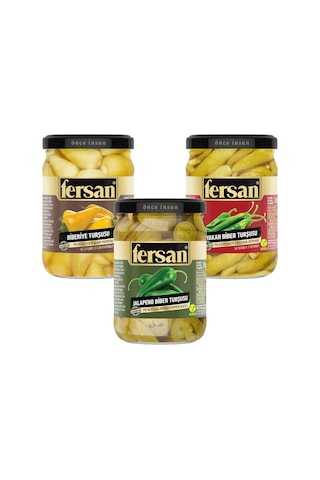 Fersan Biber Turşusu 370 Cc 3 Lü Karma Paket / Biberiye - Yakan Biber - Jalapeno