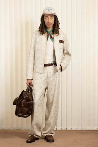 American Rag Cie Ecru Fitted Tweed Ceket - Şık Detaylarıyla Erkeğe Özel Tasarım Ekru