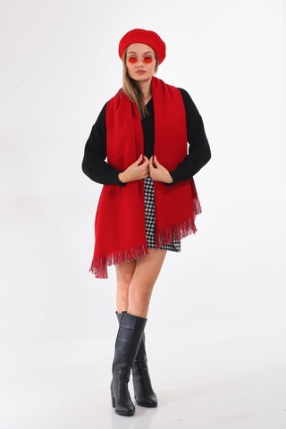 Keçe Ressam Atkı 2.li Set Kırmızı