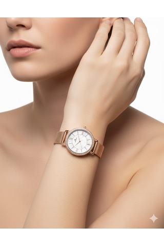 For Motion Kadın Kol Saati Altın Renk, Beyaz Kadran - B01320d, 2 Yıl Garantili Altın