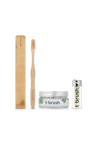 Tbrush Doğal Naneli Diş Bakım Seti - Vegan , Plastik Içermez
