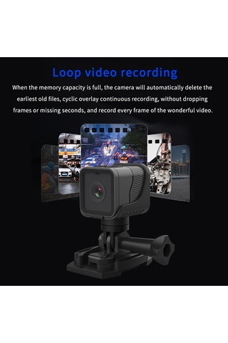 Monyee Wifi Bağlantılı 1080p Su Geçirmez Bisiklet Kamerası - 150 Geniş Açılı Lens Siyah