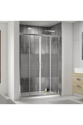 Blackline İki Duvar Arası Duvardan Duvara 5Mm Temperli Cam Duşakabin H:190 150 x 159 CM