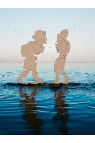 Türk Kahramanlar Hacivat Ve Karagöz Büyük Boy Ahşap Hobi Boyama S