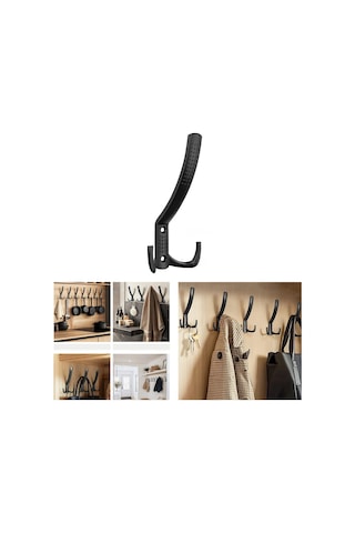 Noktalı Portmanto Vestiyer Askısı Metal Mat Siyah 4 Lü Mat Siyah