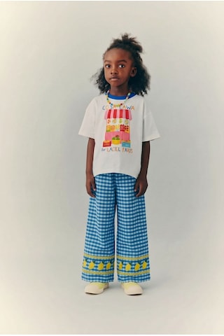 Magu Kız Çocuk Pamuklu Baskılı T-shirt Limon Nakışlı Pantolon Takım Çok Renkli