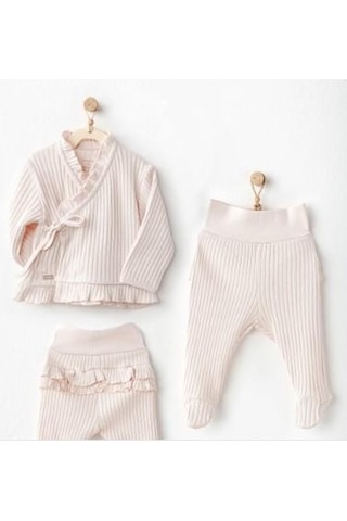 Andywawa Bebek Takım 2pcs Set Sweet Penguın-11451 Ekru