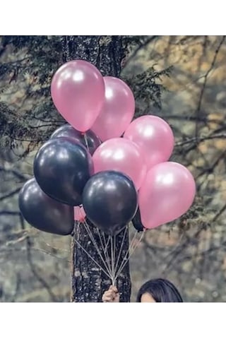 Black Pink Metalik Pembe Siyah Balon 12 İnç 10 Adet Black Pink Metalik Pembe Siyah Balon 12 İnç 10 Adet