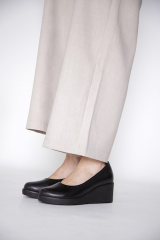 215551114-1 Siyah Deri Napa Kadın Topuklu Ayakkabı Siyah