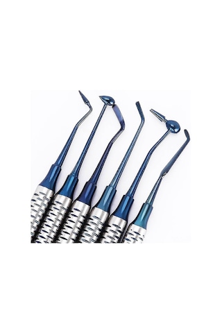 Skycity 6 Adet Altın Renkli Titen Kaplama Çelik Diş Hekimleri Rezin Dolgu Spatula Seti