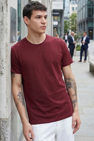 Tudors Erkek Slim Fit Dar Kesim Bisiklet Yaka %100 Organik Pamuk Yumuşak Dokulu Kısa Kol Bordo Tişört-31080-bordo Bordo