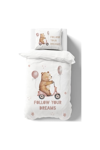 Organik Tek Kişilik Nevresim Takımı 160x220 - Minik Gezgin Renkli