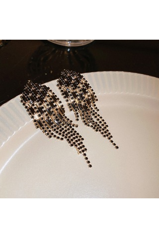 Işıltı Rhinestones Püskül Küpeler Kadın Hipo Alerjenik Sarkan Süslemeler İçin Doğum Günü Aşaması Parti Şov Topları Çok Renkli