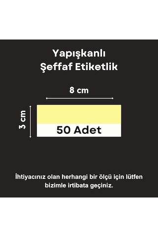 50 Ad Pvc Etiketlik Yapışkanlı 8x3 Cm Raf Etiket Cebi Yapışkanlı