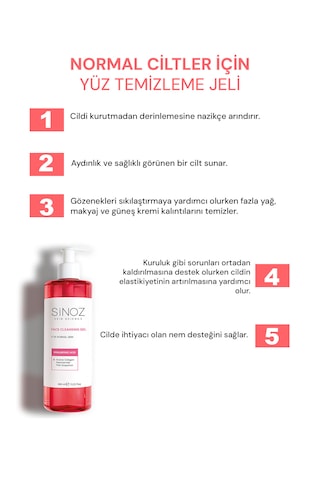 Sinoz Normal Ciltler için Yüz Temizleme Jeli 400 ML
