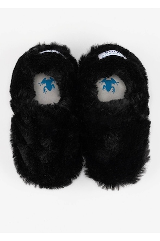 Hopfrög Kids Furry Siyah Kürk Barefoot Patik Siyah