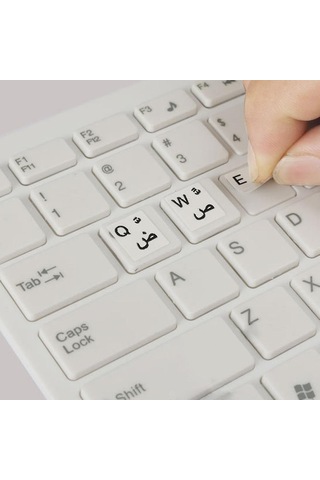 Harfli Arapça Şeffaf Klavye Çıkartmaları - Herhangi Bir Dizüstü Bilgisayar Veya Klavye İçin