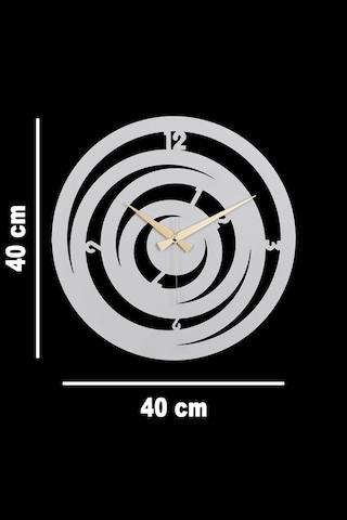 Hilal Model Metal Lazer Kesim Akar Sessiz Mekanizmalı Duvar Saati 40 40 Cm -m008 Beyaz
