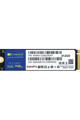 Twinmos Alphapro 512gb Nvme M.2 Ssd 3600/3250mb/s